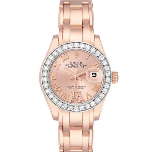 ROLEX Pearlmaster Rose Gold Diamond Automatic Ladies Watch 80285 Image 1