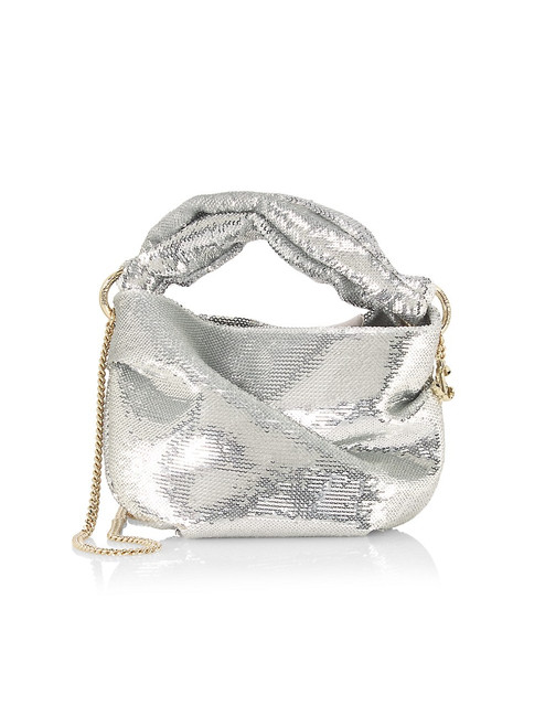 JIMMY CHOO Bonny Sequin Crossbody Bag SILVER Image 1