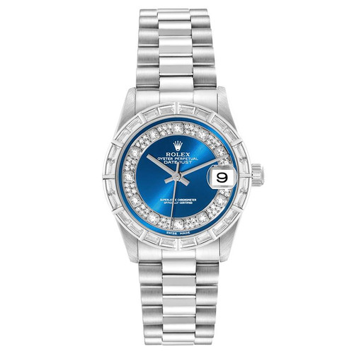 ROLEX President Midsize Platinum Myriad Diamond Ladies Watch 78266 Image 1