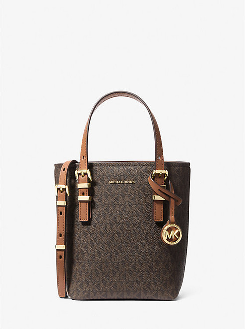 MICHAEL KORS Quinn Extra-Small Signature Logo and Leather Convertible Tote Bag