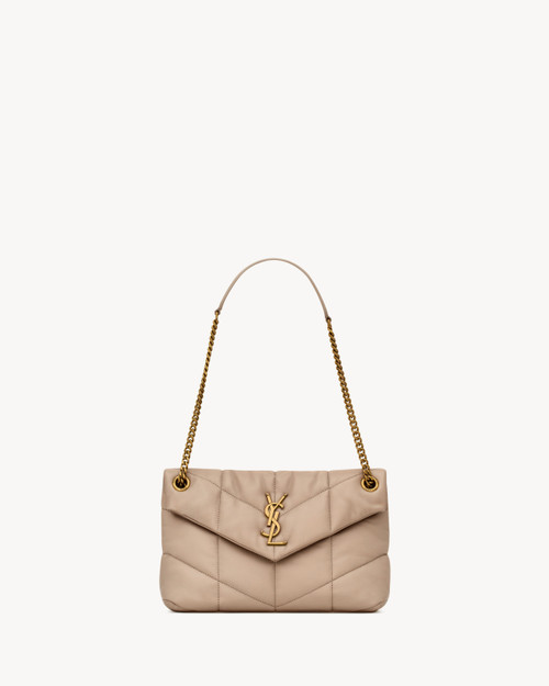 SAINT LAURENT Puffer Small In Nappa Leather - Dark Beige (@Delhi Studio)