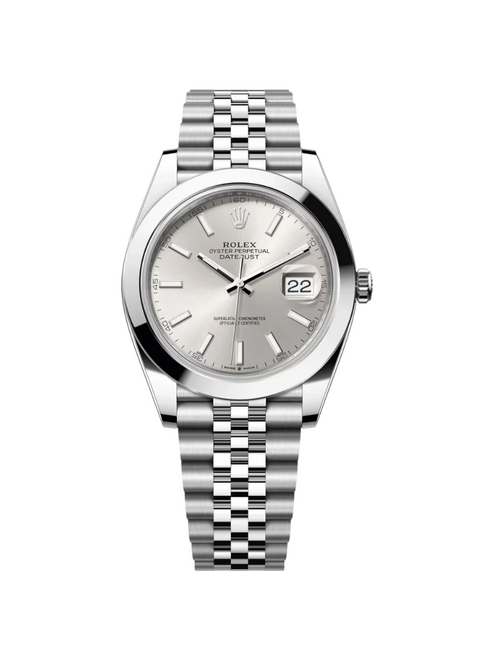 ROLEX Datejust 41mm Smooth Bezel Silver Index Jubilee - 126300