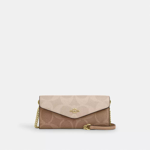 COACH Klare Wallet With Chain In Blocked Signature Canvas