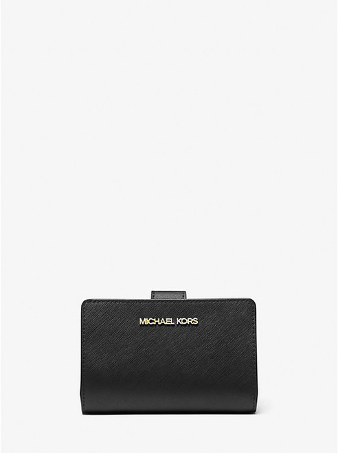 MICHAEL KORS Medium Crossgrain Leather Wallet BLACK Image 1