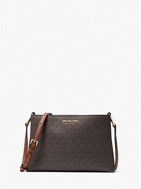 MICHAEL KORS Trisha Medium Logo Crossbody Bag BROWN Image 1