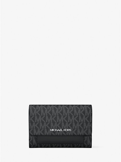 MICHAEL KORS Jet Set Medium Signature Logo 2-In-1 Wallet BLACK Image 1