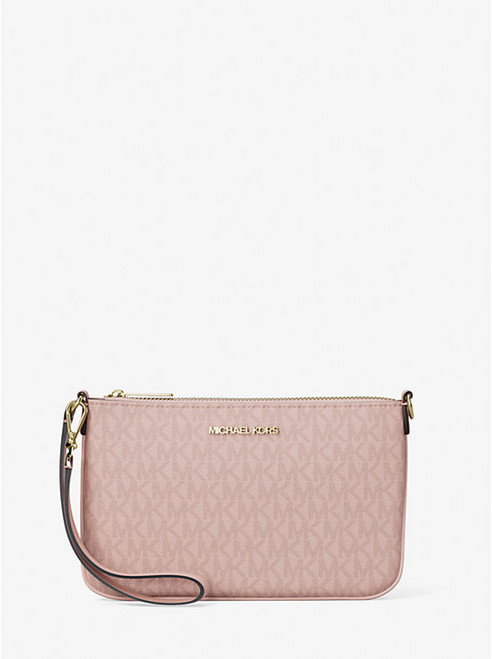 MICHAEL KORS Jet Set Small Signature Logo Convertible Wristlet POWDER BLUSH Image 1