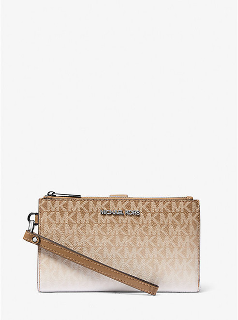 MICHAEL KORS Jet Set Large Ombré Signature Logo Wristlet HUSK Image 1