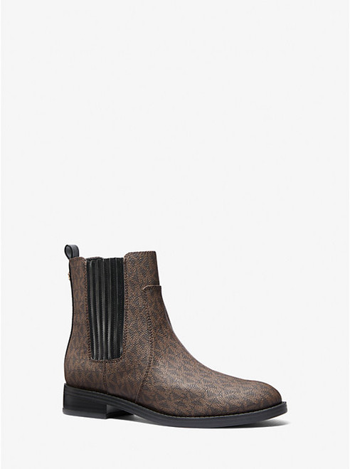 MICHAEL KORS Ella Signature Logo Chelsea Boot BROWN Image 1