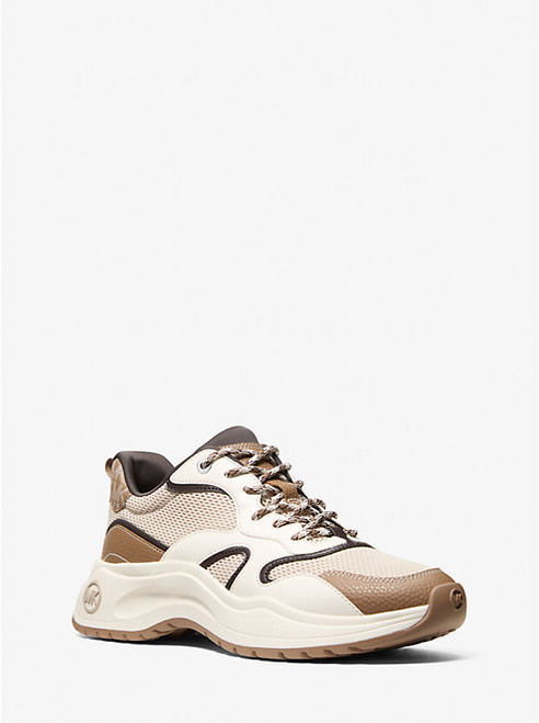 MICHAEL KORS Levie Mixed-Media Trainer LT SAND MLTI Image 1