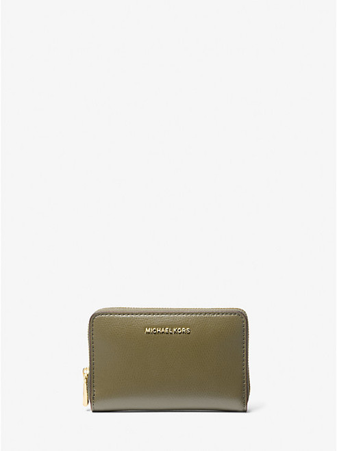 MICHAEL KORS Jet Set Small Leather Wallet SAFARI GREEN Image 1