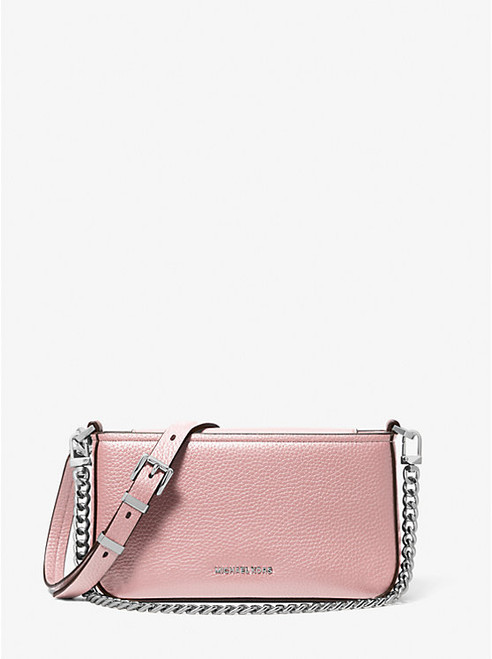 MICHAEL KORS Bryant Small Pebbled Leather Convertible Pochette SMOKEY ROSE Image 1