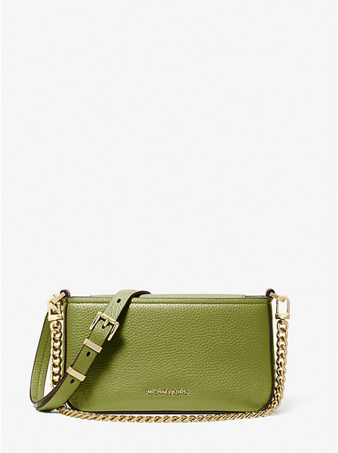 MICHAEL KORS Bryant Small Pebbled Leather Convertible Pochette MEADOW GREEN Image 1