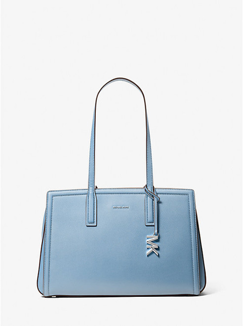 MICHAEL KORS Laila Medium Pebbled Leather Tote Bag CHAMBRAY Image 1