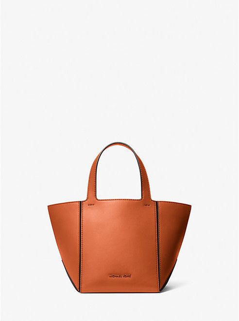 MICHAEL KORS Jordi Small Leather Tote Bag ORANGE PUNCH Image 1
