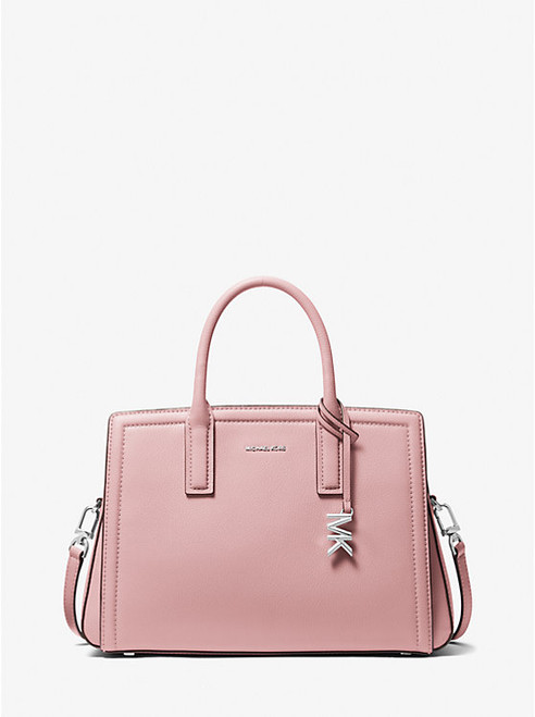 MICHAEL KORS Laila Medium Leather Satchel SMOKEY ROSE Image 1