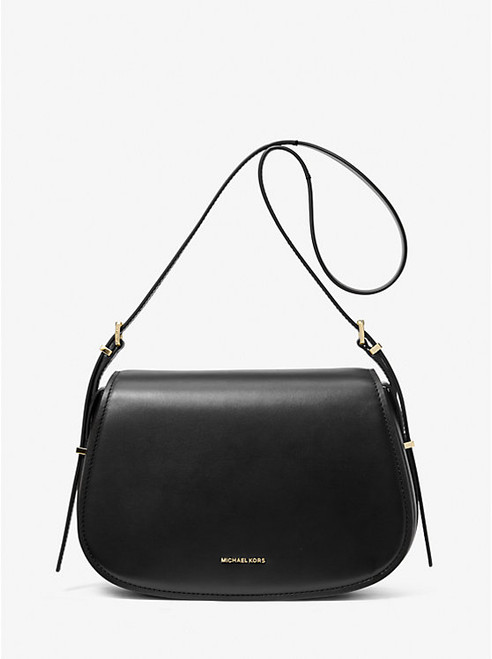 MICHAEL KORS Lydia Medium Leather Crossbody Bag BLACK Image 1