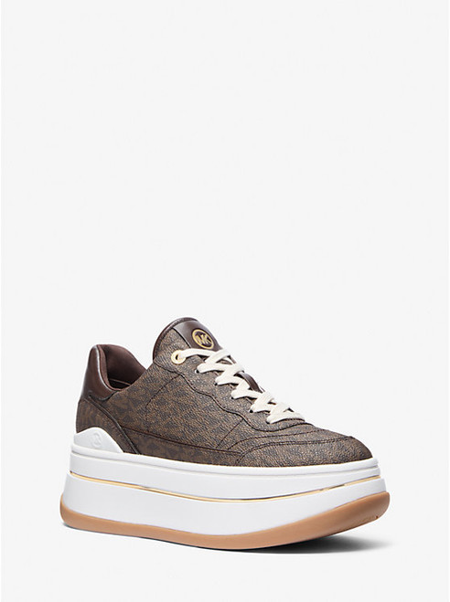 MICHAEL KORS Hayes Signature Logo Platform Sneaker BROWN Image 1