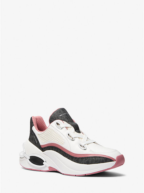 MICHAEL KORS Toni Mixed-Media Trainer ROSE Image 1 MICHAEL KORS Toni Mixed-Media Trainer ROSE Image 1