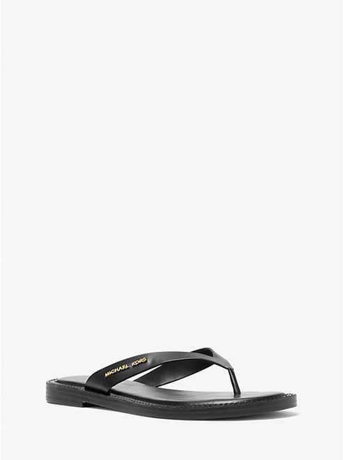 MICHAEL KORS Koko Leather Flip Flop BLACK Image 1