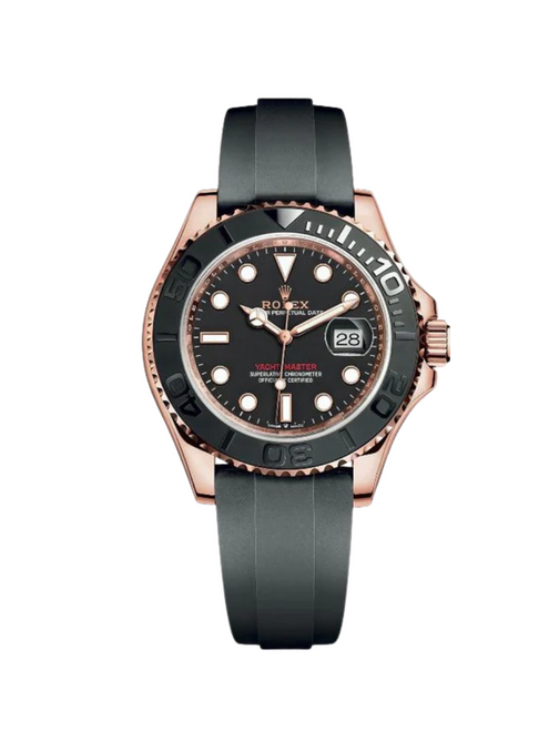 ROLEX Yacht-Master 40mm Everose Black Dial Oysterflex - 126655