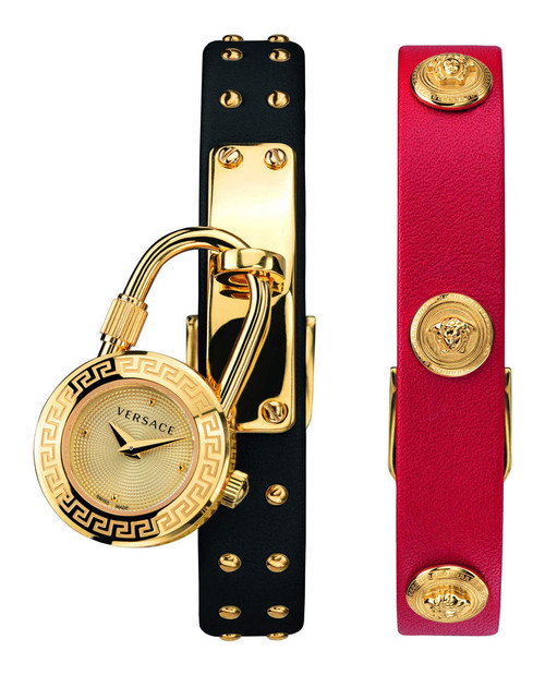 VERSACE Medusa Lock Icon Quartz Ladies Watch - Black Dial Red (@Delhi Studio)