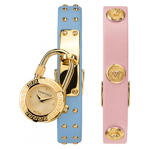 VERSACE Medusa Lock Icon Quartz Ladies Watch -  Pink  Blue (Arriving In Delhi) VERSACE Medusa Lock Icon Quartz Ladies Watch -  Pink  Blue (Arriving In Delhi)