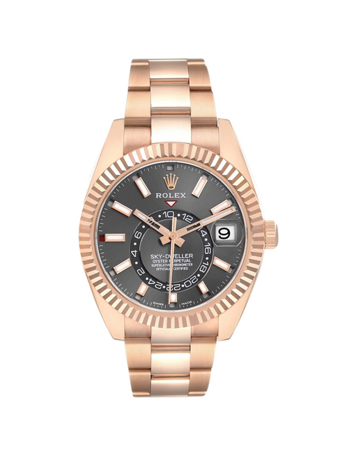 ROLEX Sky-Dweller Rose Gold Slate Dial Mens Watch 326935