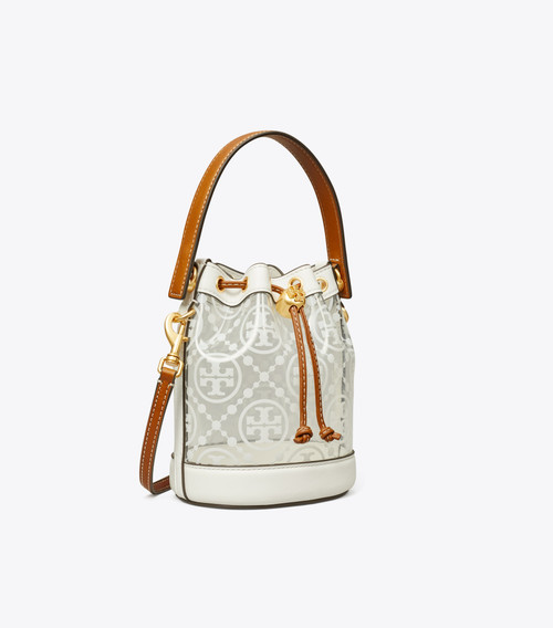 T Monogram Denim Bucket Bag: Women's Handbags