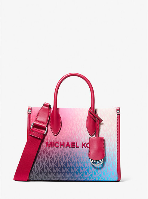 MICHAEL KORS Mirella Small Ombré Signature Logo Crossbody Bag DARK RASPBERRY MULTI Image 1