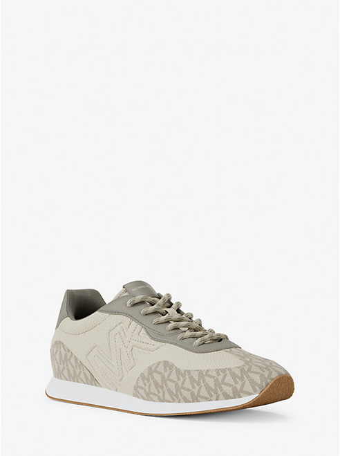 MICHAEL KORS Essex Mixed-Media Trainer VANILLA COMBO Image 1