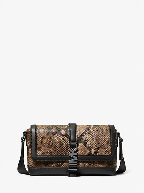 MICHAEL KORS Cyrus Small Snake Embossed Crossbody Bag DRIFTWOOD Image 1