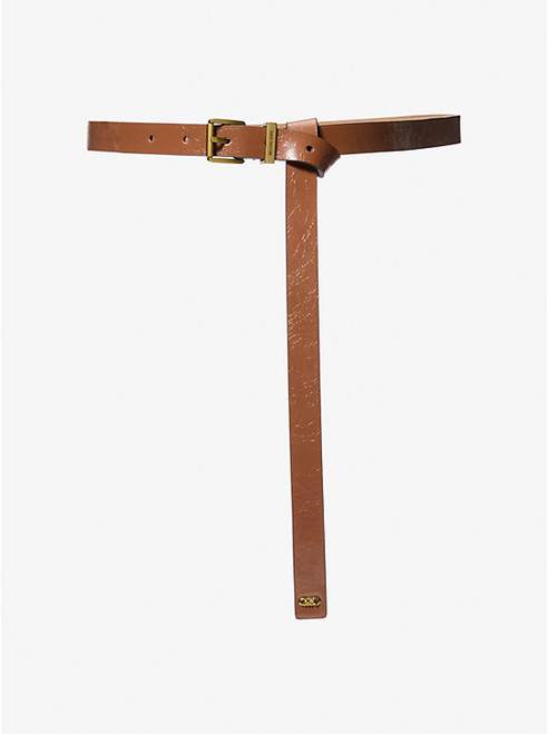 MICHAEL KORS Darrington Crackled Leather Belt LUGGAGE Image 1