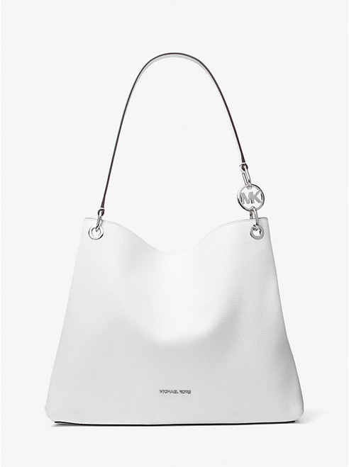 MICHAEL KORS Christina Large Pebbled Leather Shoulder Bag OPTIC WHITE Image 1
