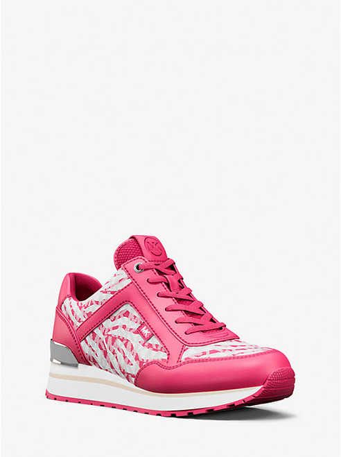 MICHAEL KORS Maddy Zebra Print Signature Logo Trainer DRAGONFRUIT MULTI Image 1