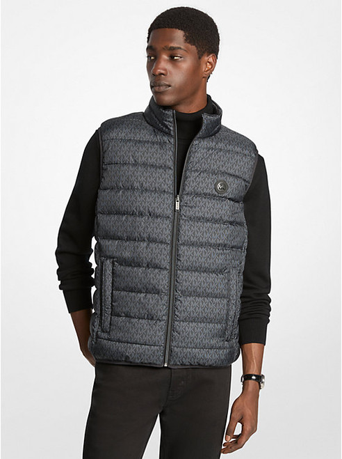 MICHAEL KORS Abbou Signature Logo Reversible Vest BLACK Image 1