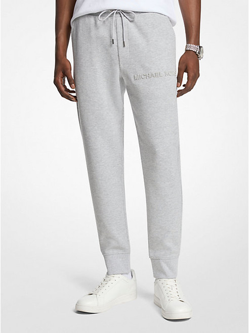 MICHAEL KORS Embossed Logo Cotton Blend Joggers HEATHER GREY Image 1