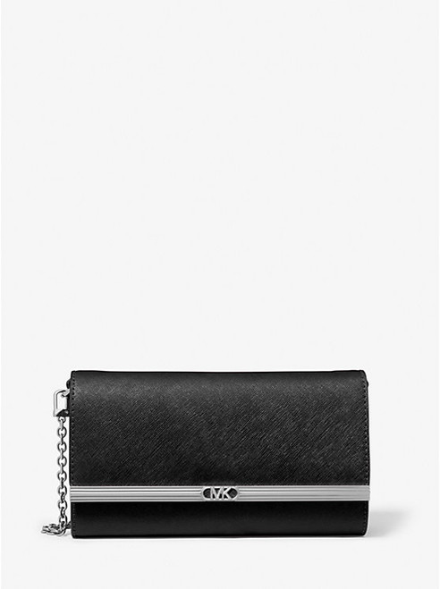 MICHAEL KORS Mona Large Saffiano Leather Clutch BLACK Image 1