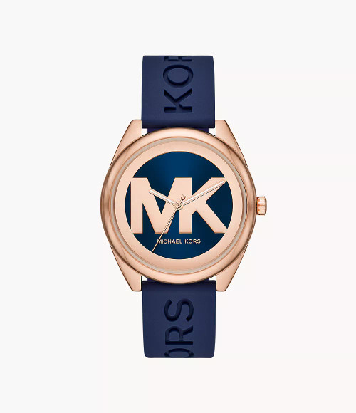 MICHAEL KORS Jan Three-Hand Navy Silicone Watch Mk7140 Image 1