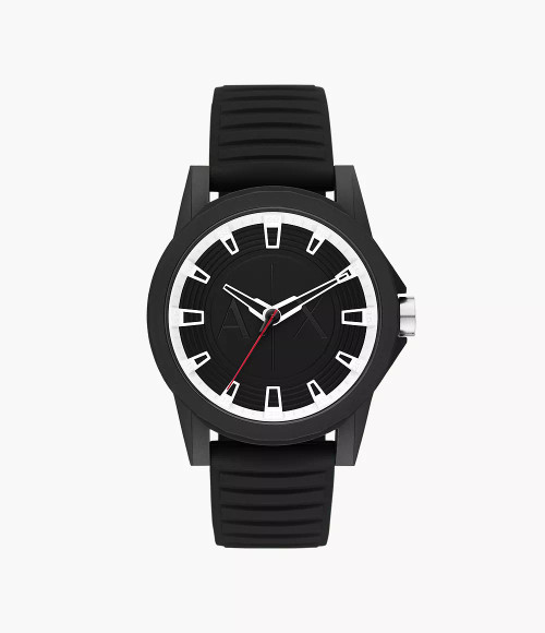 ARMANI EXCHANGE Three-Hand Black Silicone Watch Ax2520 Image 1