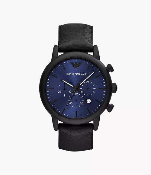 EMPORIO ARMANI Chronograph Black Leather Watch Ar11351 Image 1