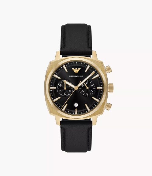 EMPORIO ARMANI Chronograph Black Leather Watch Ar11690 Image 1