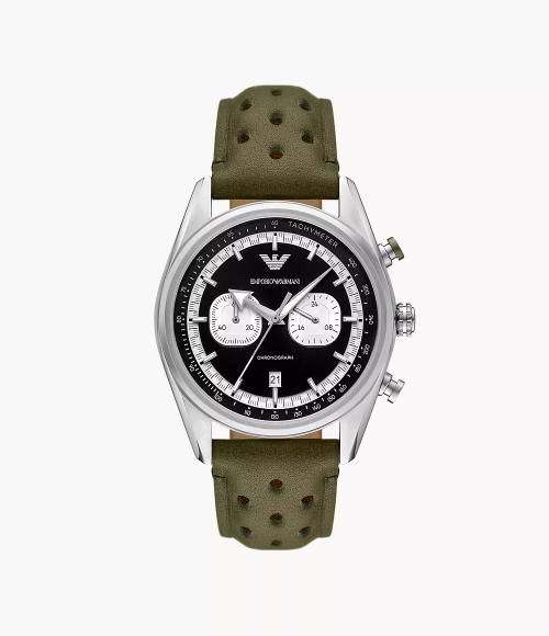 EMPORIO ARMANI Chronograph Green Leather Watch Ar11709 Image 1