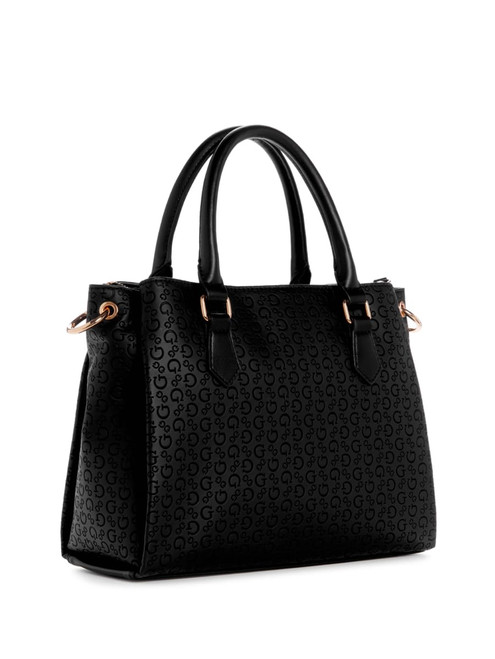 GUESS Zakaria Debossed Logo Satchel BLACK Image 1