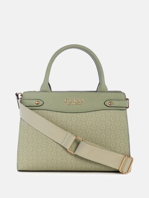 GUESS Avon Park Logo Satchel GREEN Image 1 GUESS Avon Park Logo Satchel GREEN Image 1
