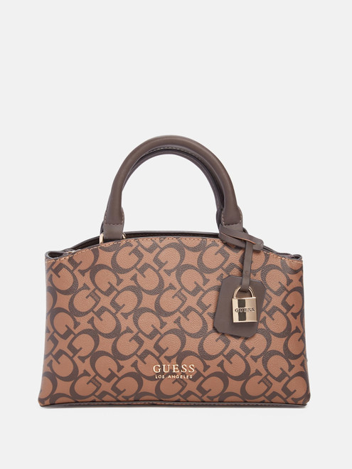 GUESS Easley Small Satchel BROWN Image 1 GUESS Easley Small Satchel BROWN Image 1