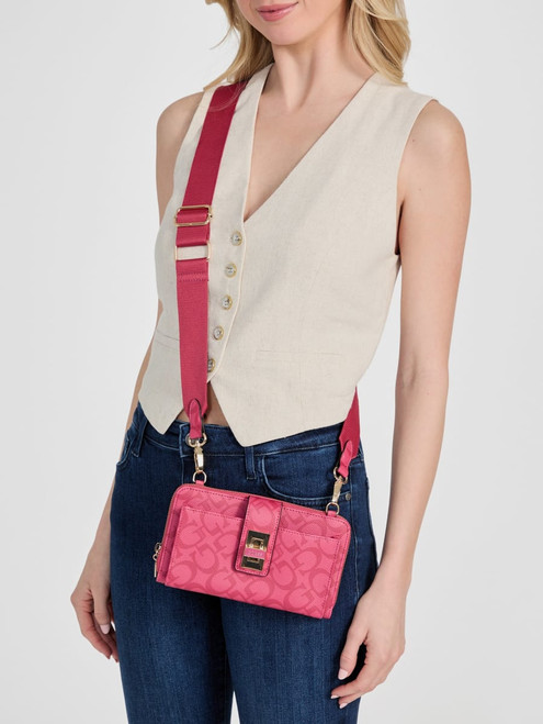 GUESS Conway G Logo Mini Phone Crossbody PINK Image 1