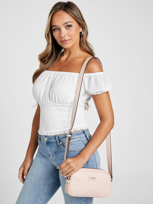 GUESS Corapeake Logo Mini Crossbody PINK Image 1