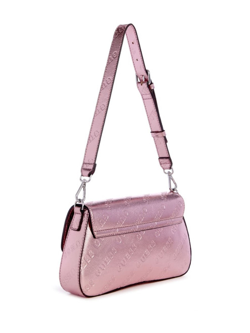 GUESS Utopie Metallic Shoulder Bag PINK Image 1