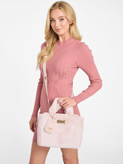 GUESS Vanna Fur Tote GOLD Image 1